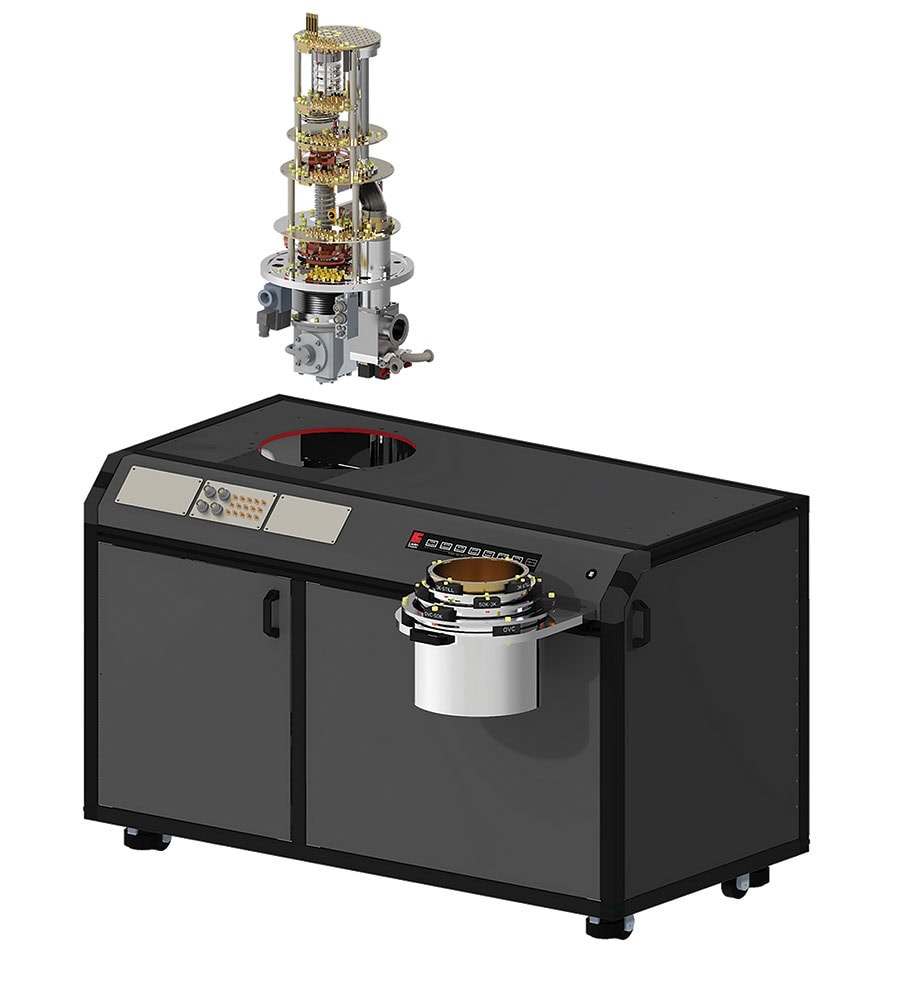 QUPER Inverted Dilution Refrigerator from Leiden Cryogenics